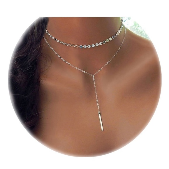 Jewelry - Dual Layer Silver Choker 13"